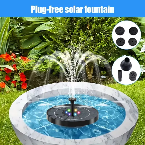 Multi-Color Solar Water Fountain