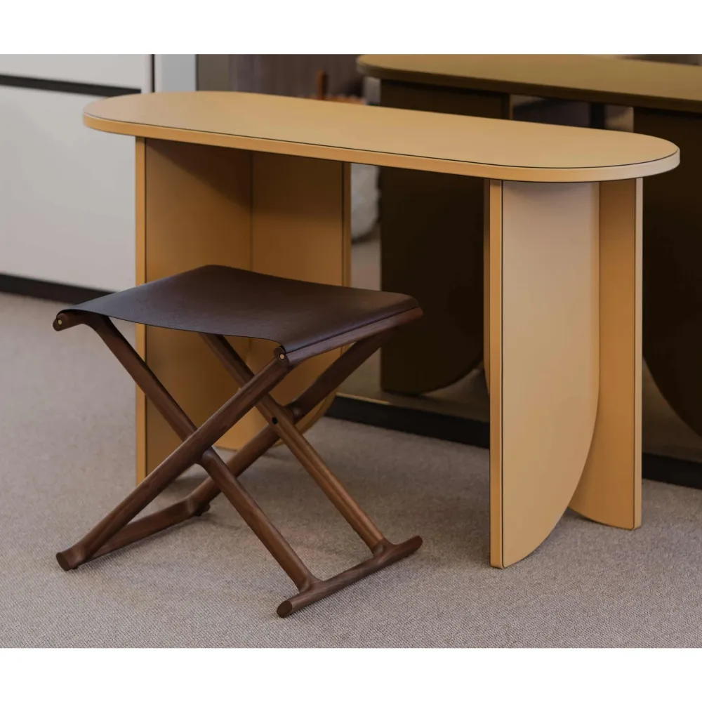 Outdoor Solid Walnut Folding Stool