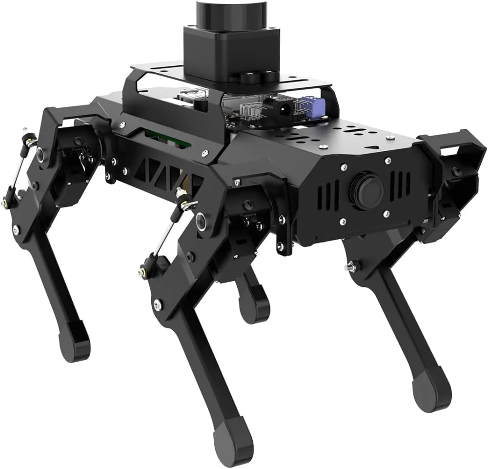 Robot Dog with Large AI Models AI Embodied Intelligence ROS Robotic Dog Vision Scene Voice Understanding SLAM Mapping Navigation Bionic Quadruped Robot, Ultimate Kit & RaspberryPi5 8GB