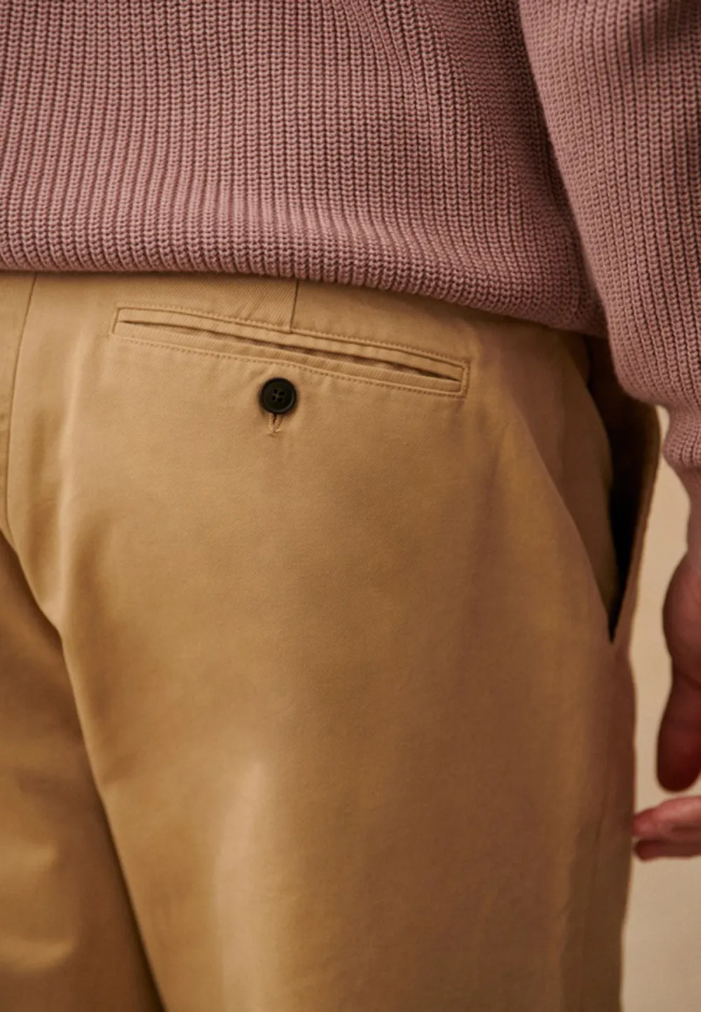 Beige Pleated High Waist Straight Leg Trousers