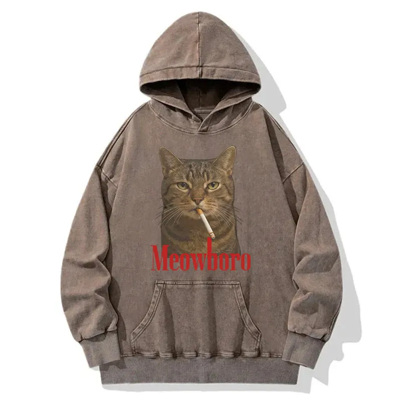 Funny Realistic Cat Meme Washed Hoodie