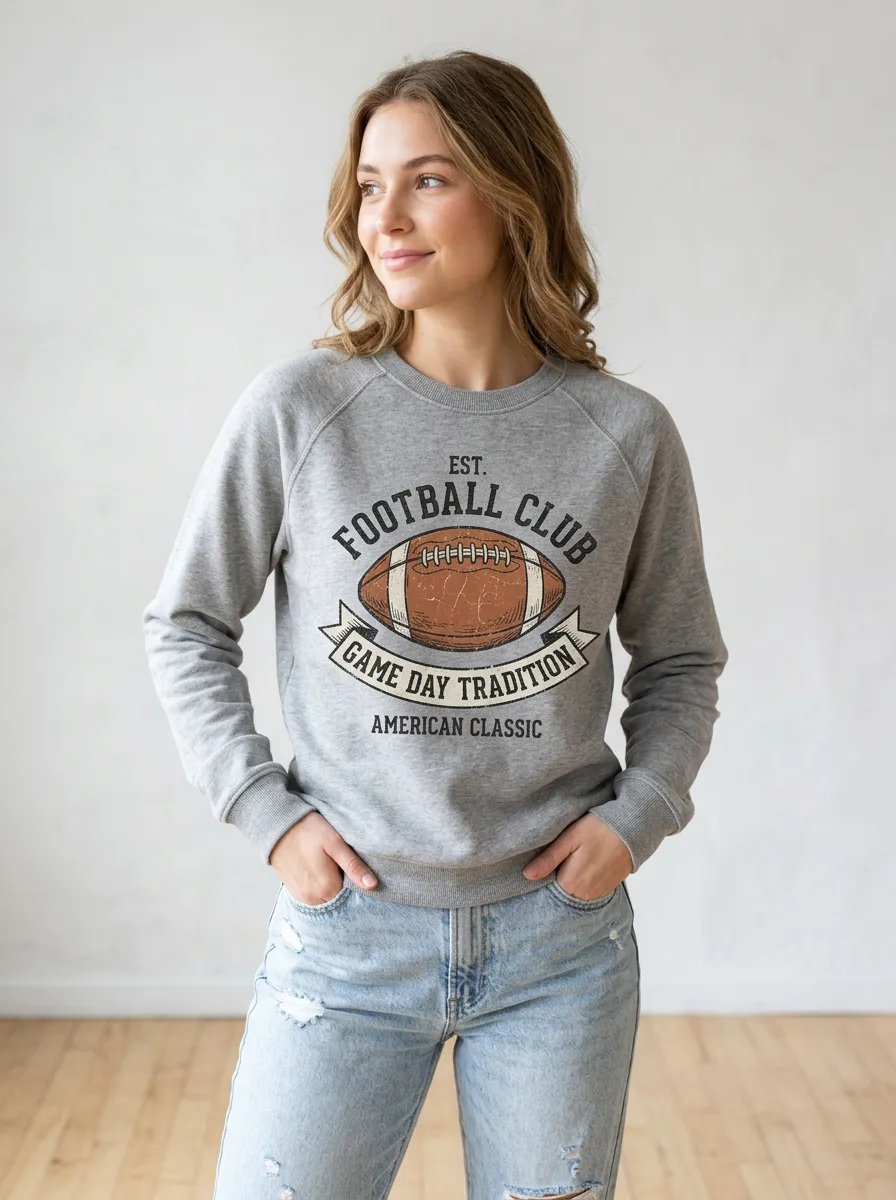 Women's Football Fan Game Day Tradition Graphic Sweatshirt