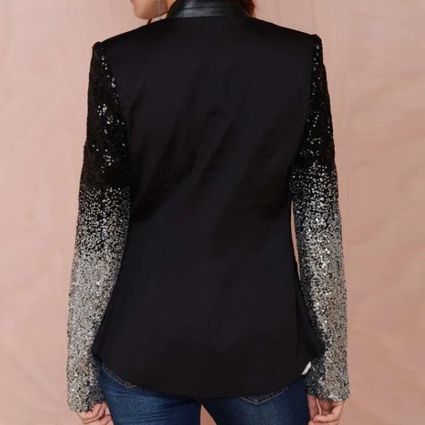 Distinctive Sequin Sleeve Everyday Blazer