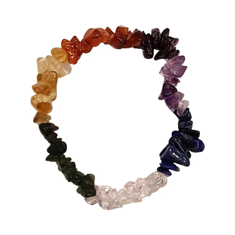 Chip-Stone Stretch Gemstone Crystal Bracelet