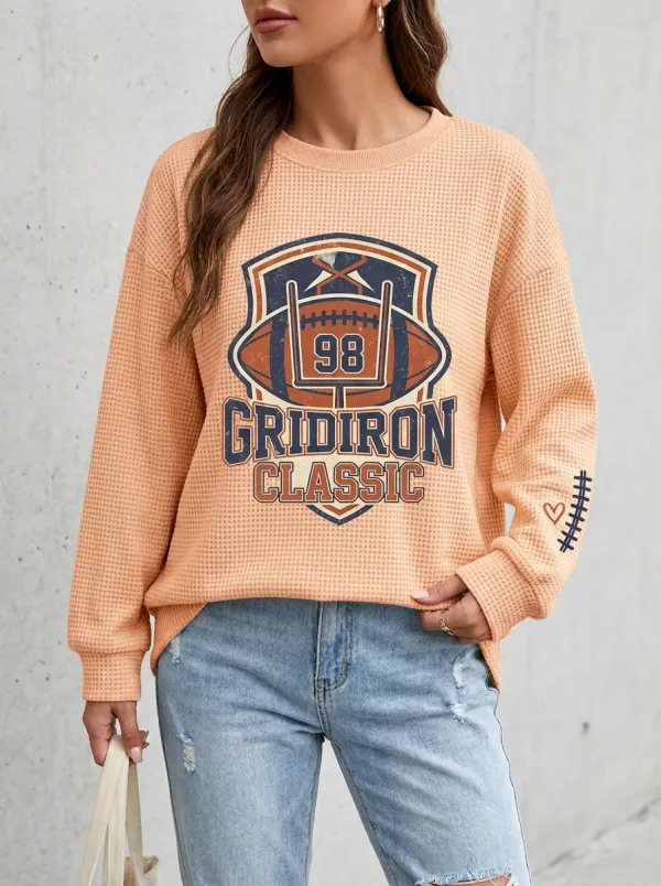 Football Graphic Casual Hoodie