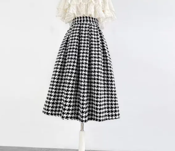 Lightweight Comfort Embroidered High Waist Skirt