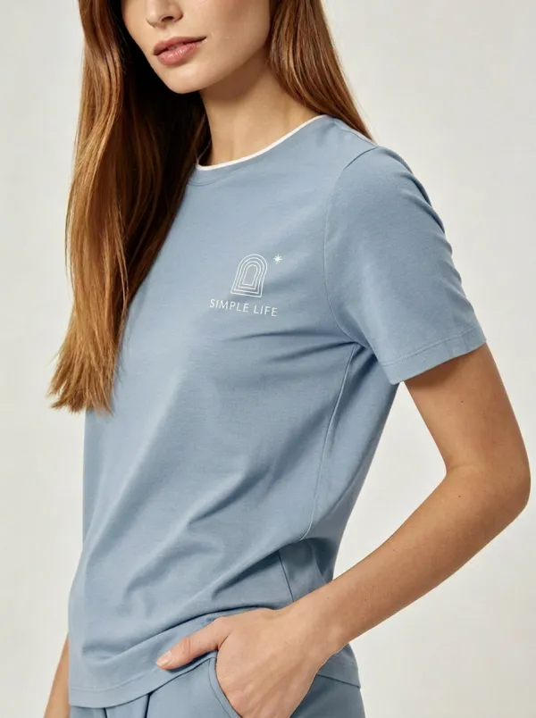 Women's Minimalist Simple Life Arch Star Printed T-shirt