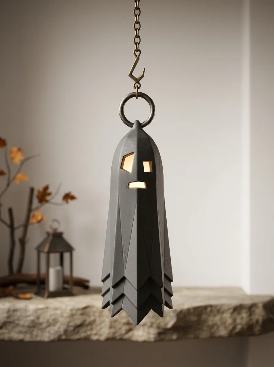 Halloween Spooky Ghost Geometric Hanging Ornament