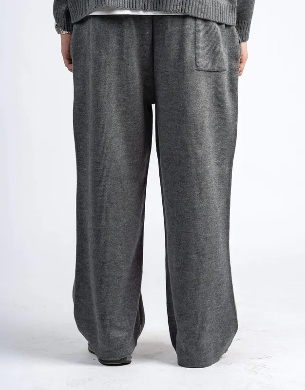 Dark Grey Relaxed Knit Lounge Pants