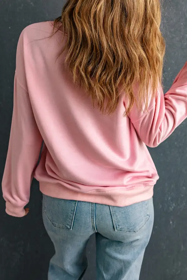 LOVER Puff Print Drop Shoulder Sweatshirt