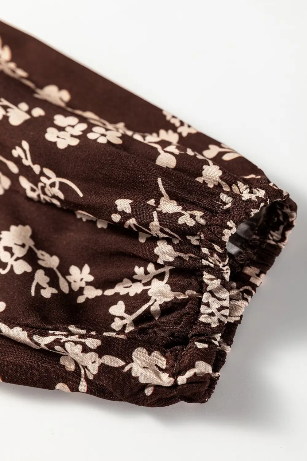 Lightweight Feel Floral Printed Split Neck Mini Dress