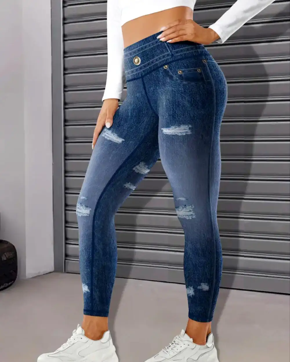 Supportive Denim-Look Everyday Leggings