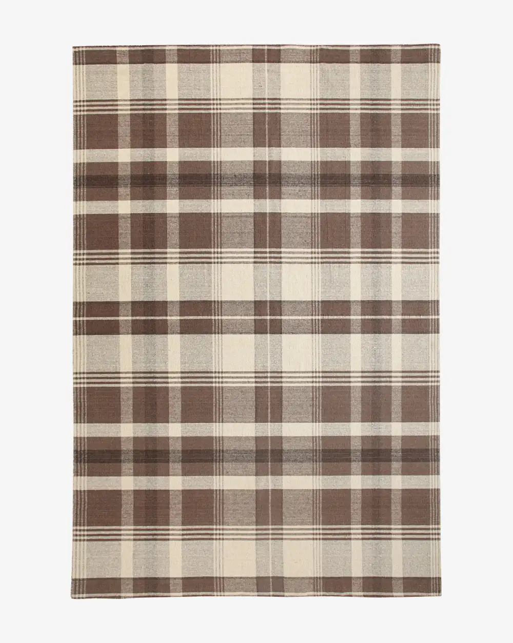 Plaid Handwoven Wool Area Rug
