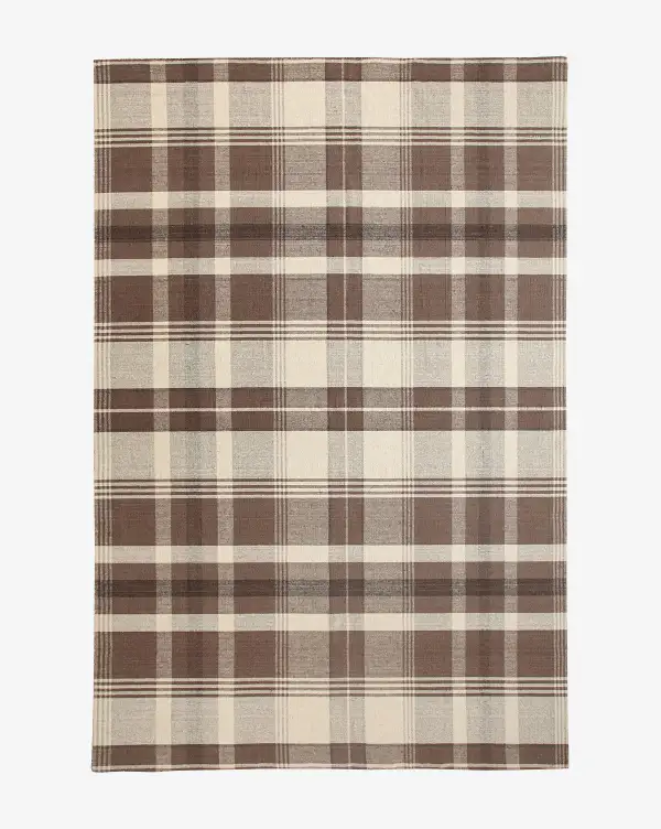 Plaid Handwoven Wool Area Rug