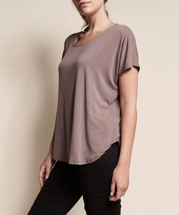 Bamboo Casual Dolman Sleeve Top Tee