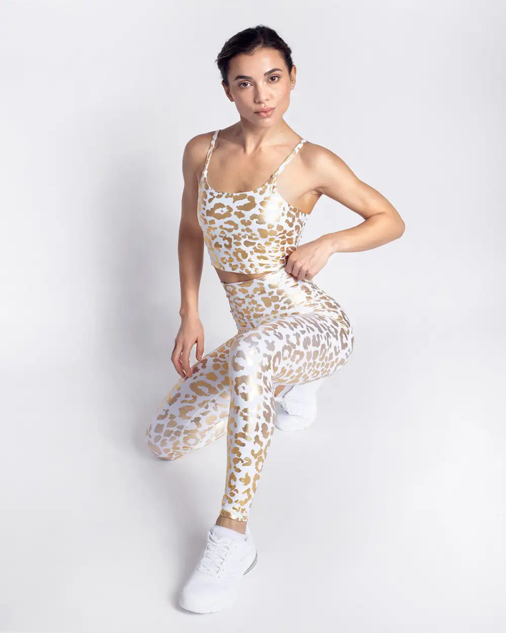 Active Leopard Print Metallic Leggings