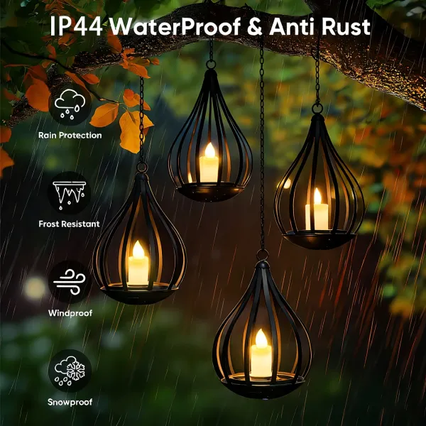 2 Pcs Candle-Style Solar Lantern Light