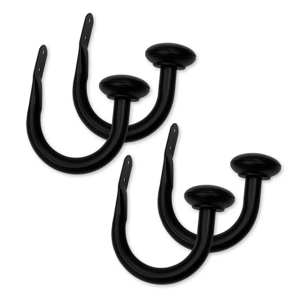 4-Piece Steel Curtain Holdback Set 5 x 6.5-Inch