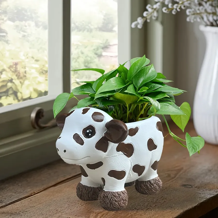 Cow-Shaped Succulent Planter