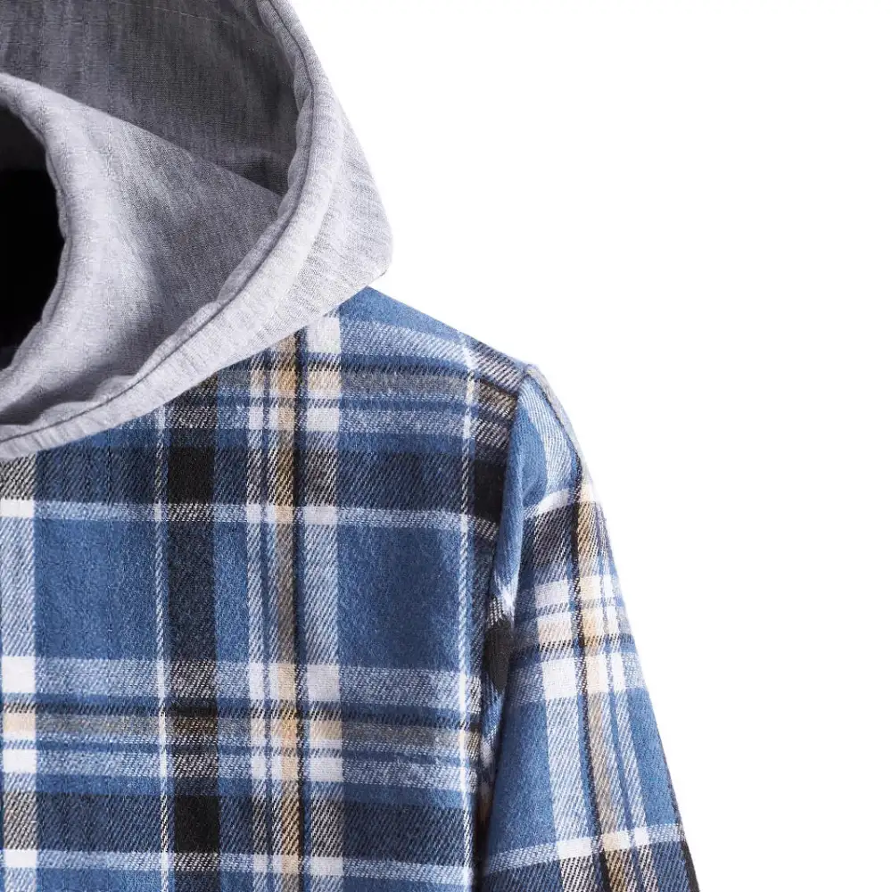 Men's Flannel Shirt With Integrated Hood