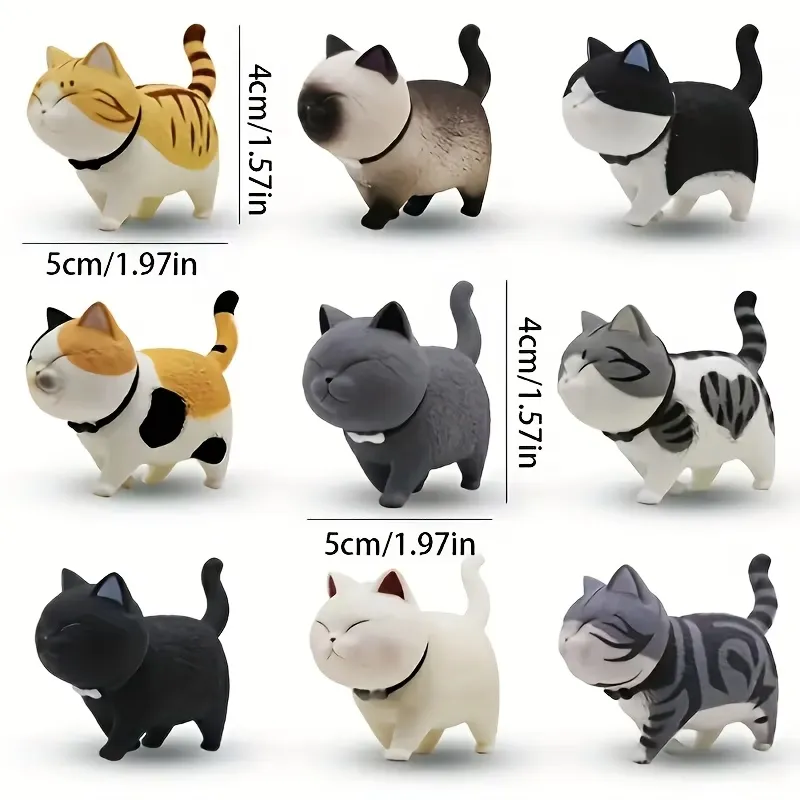 Cute Cat Figurine Set