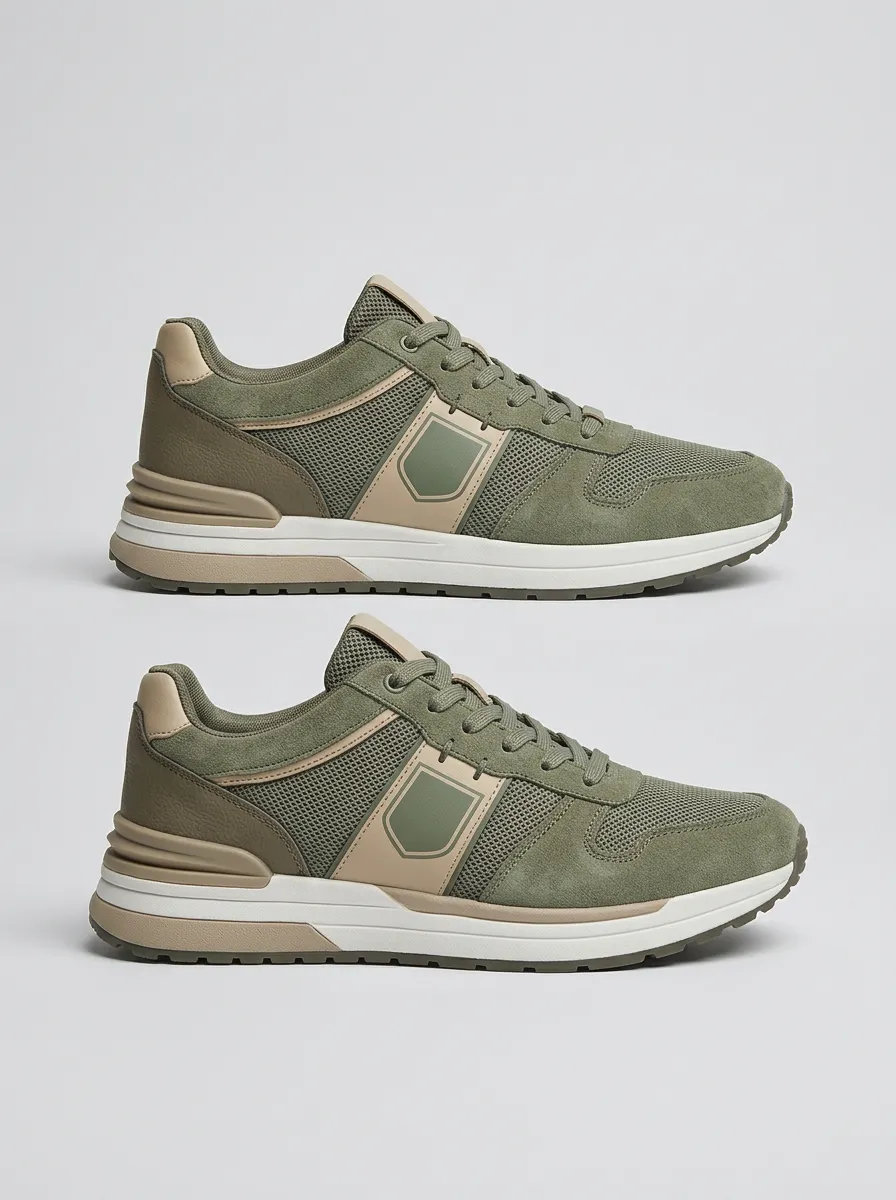 Men's Casual Suede Mesh Patchwork Sneakers