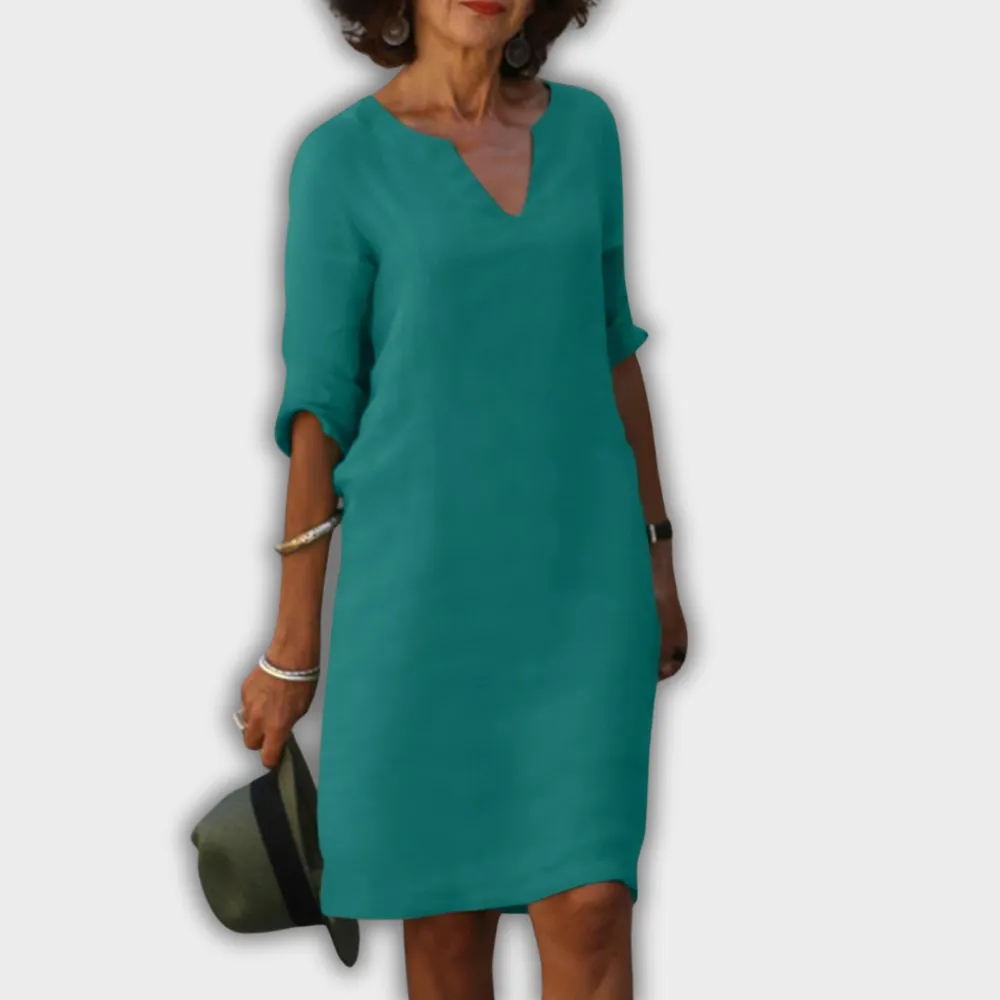 V-Neck Relaxed Casual Dress