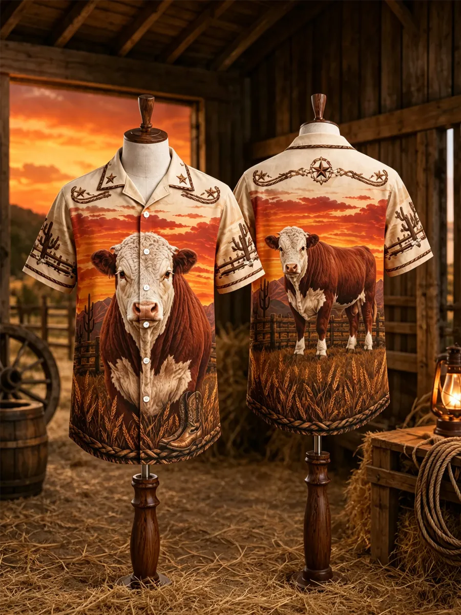 Men'S Hereford Western Hawaiian Short Sleeve Shirt