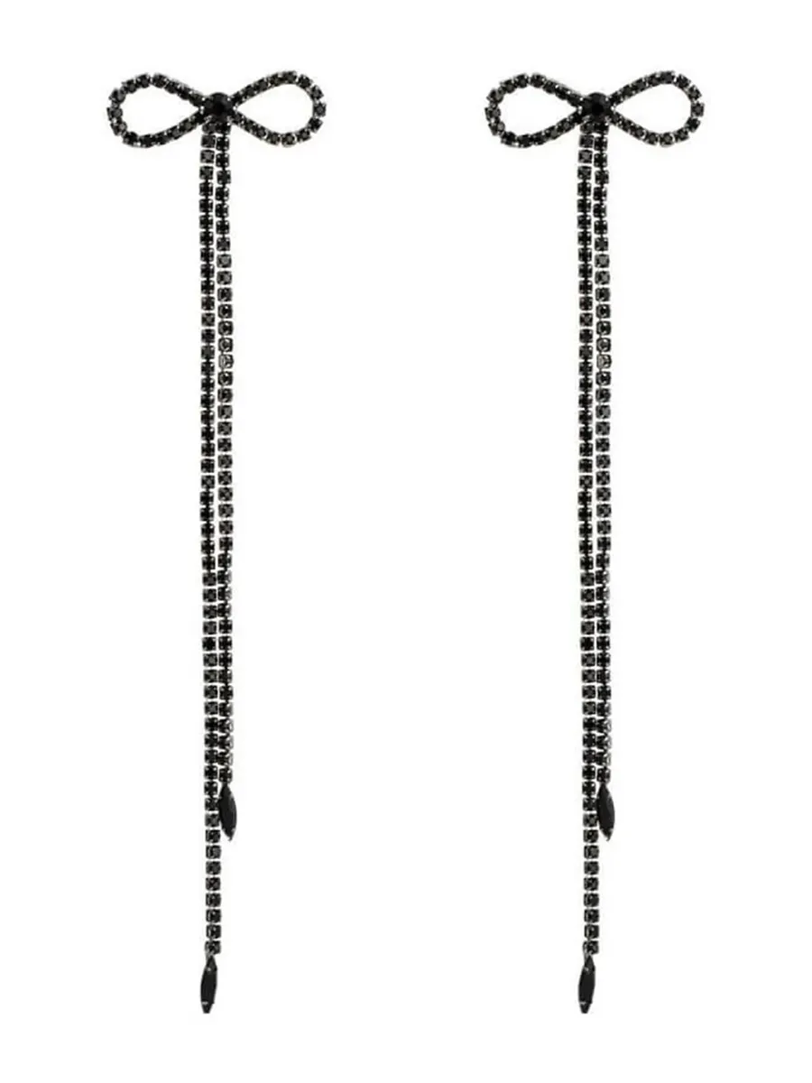 Paulina Bow Long Chain Earrings