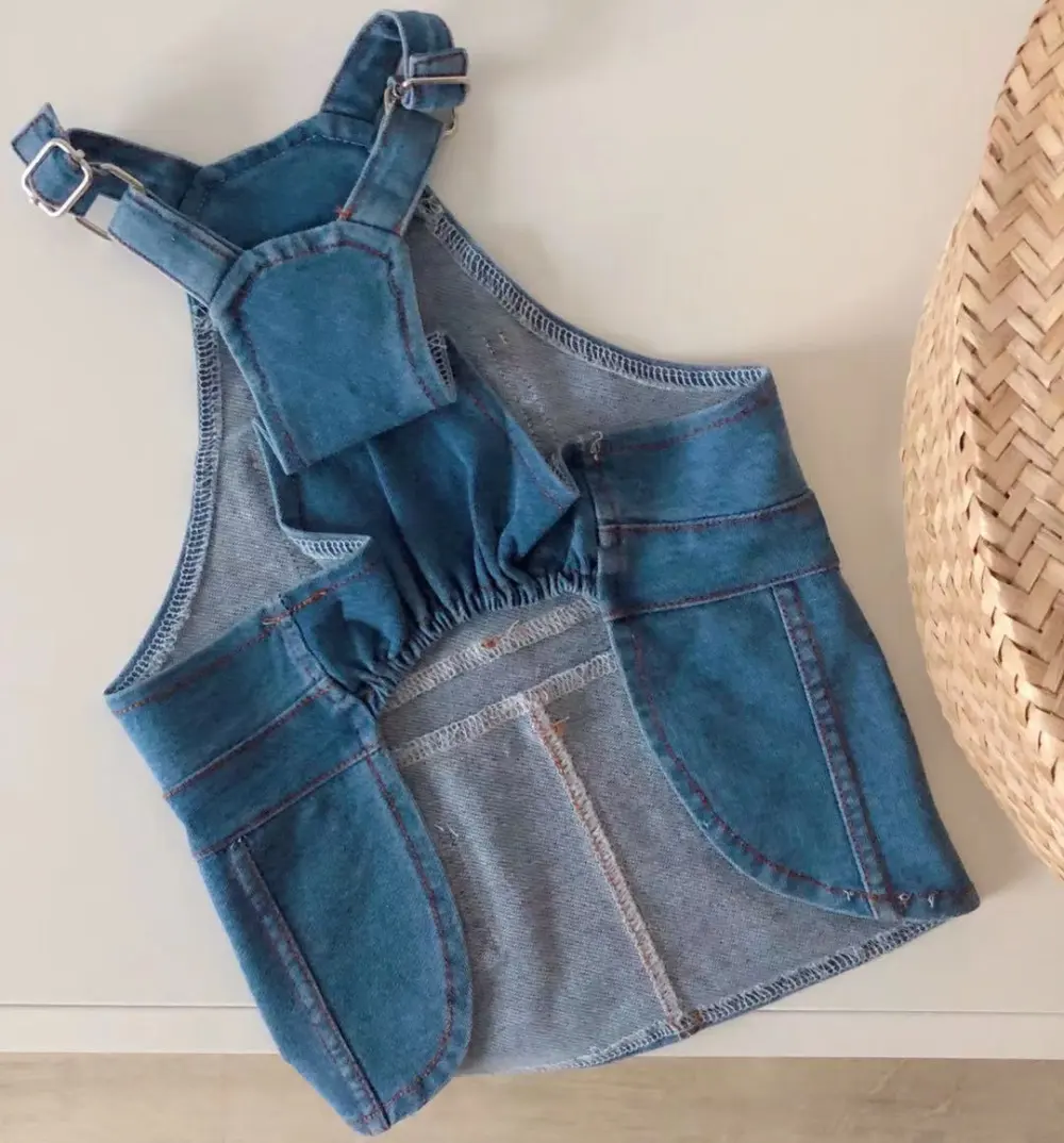 Soft Denim Overalls Dress