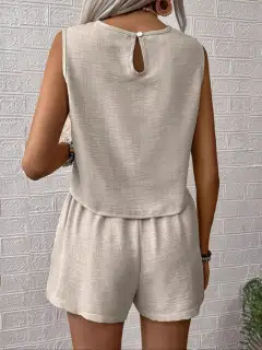 Refined Relaxed Everyday Two-Piece Top and Shorts Set