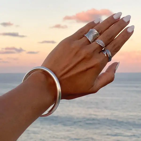 Polished Hill Tribe Silver Bangle