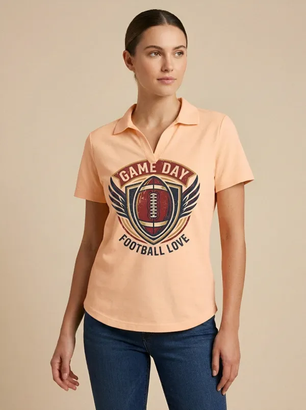 Football Inspired Casual Polo Shirt