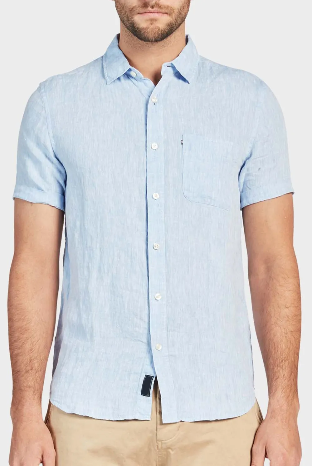 Breathable Linen Blend Short Sleeve Button Up Shirt