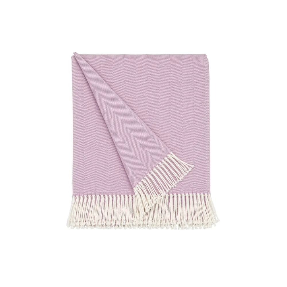 Versatile Cotton-Blend Herringbone Throw