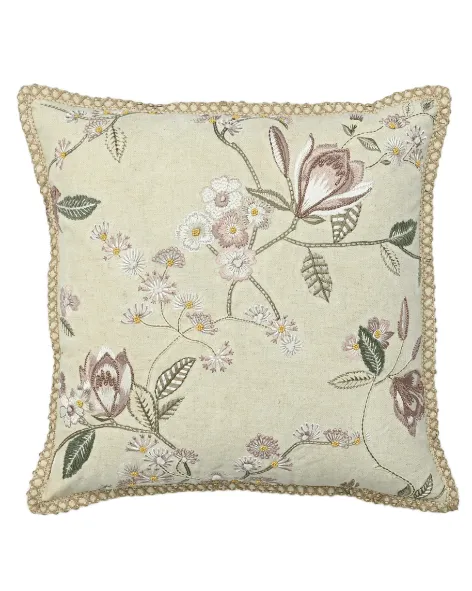 Floral Cotton Linen Decorative Cushion Cover