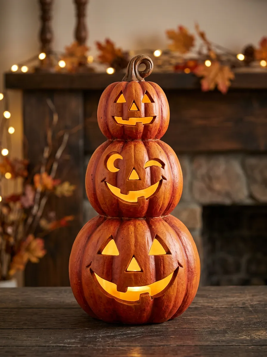 Whimsical Jack-O-Lantern Halloween Pumpkin Light