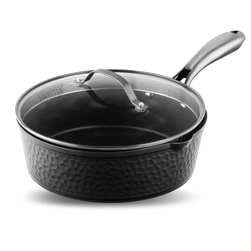 Hammered Saute Pan With Lid