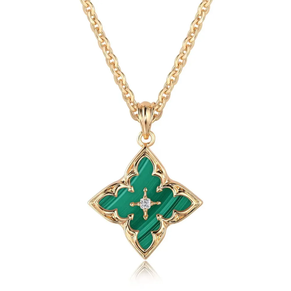 Stacked Clover Pendant Necklace