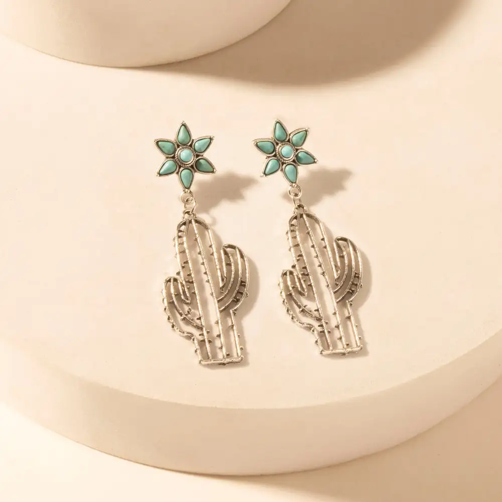Artful Cactus Drop Earrings
