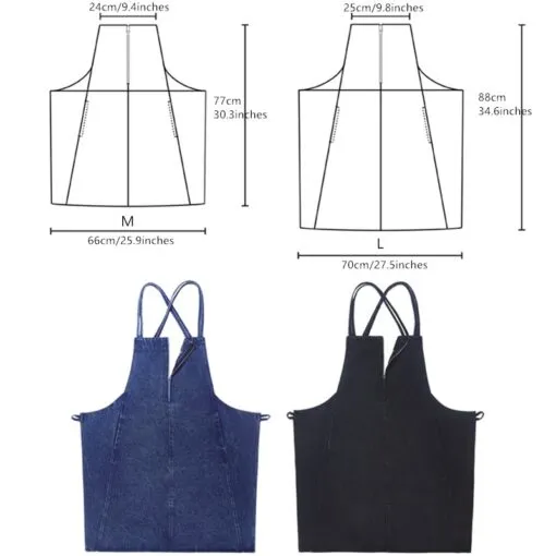 Washed Denim Denim Crossback Kitchen Work Apron