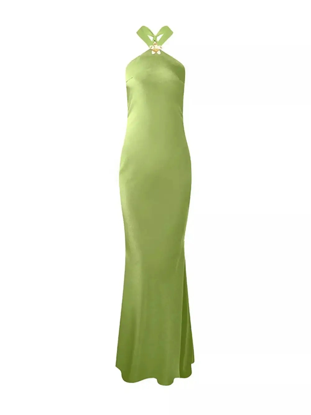 Halter Satin Maxi Dress