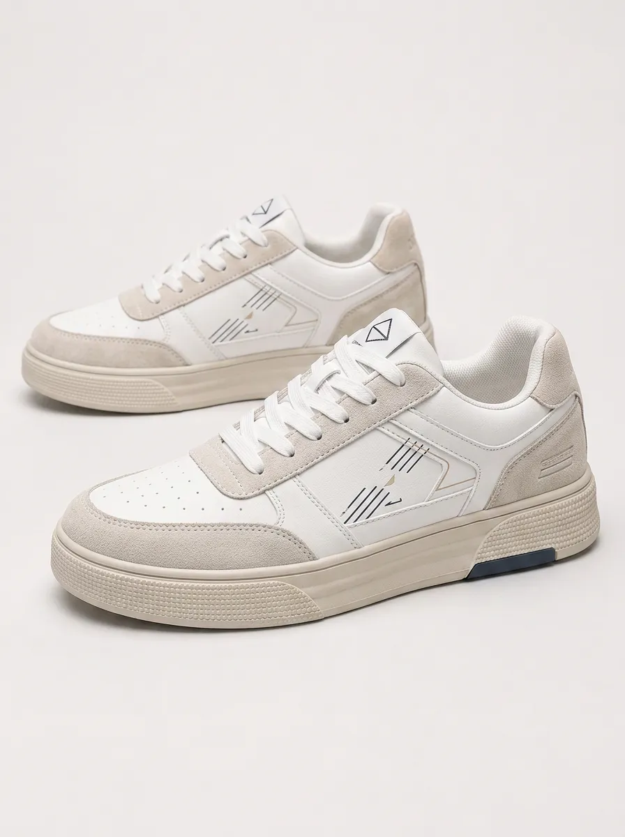 Men's Weekend Minimalist Geometric Pattern Printed Casual Sneakers
