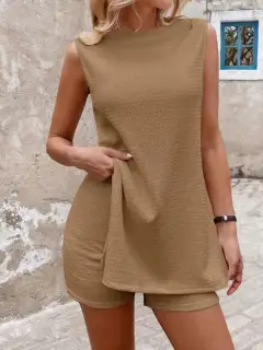 Knit Shorts Matching Set