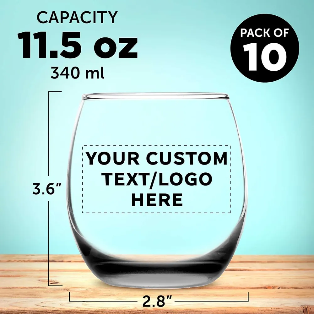 Custom Stemless Wine Glasses