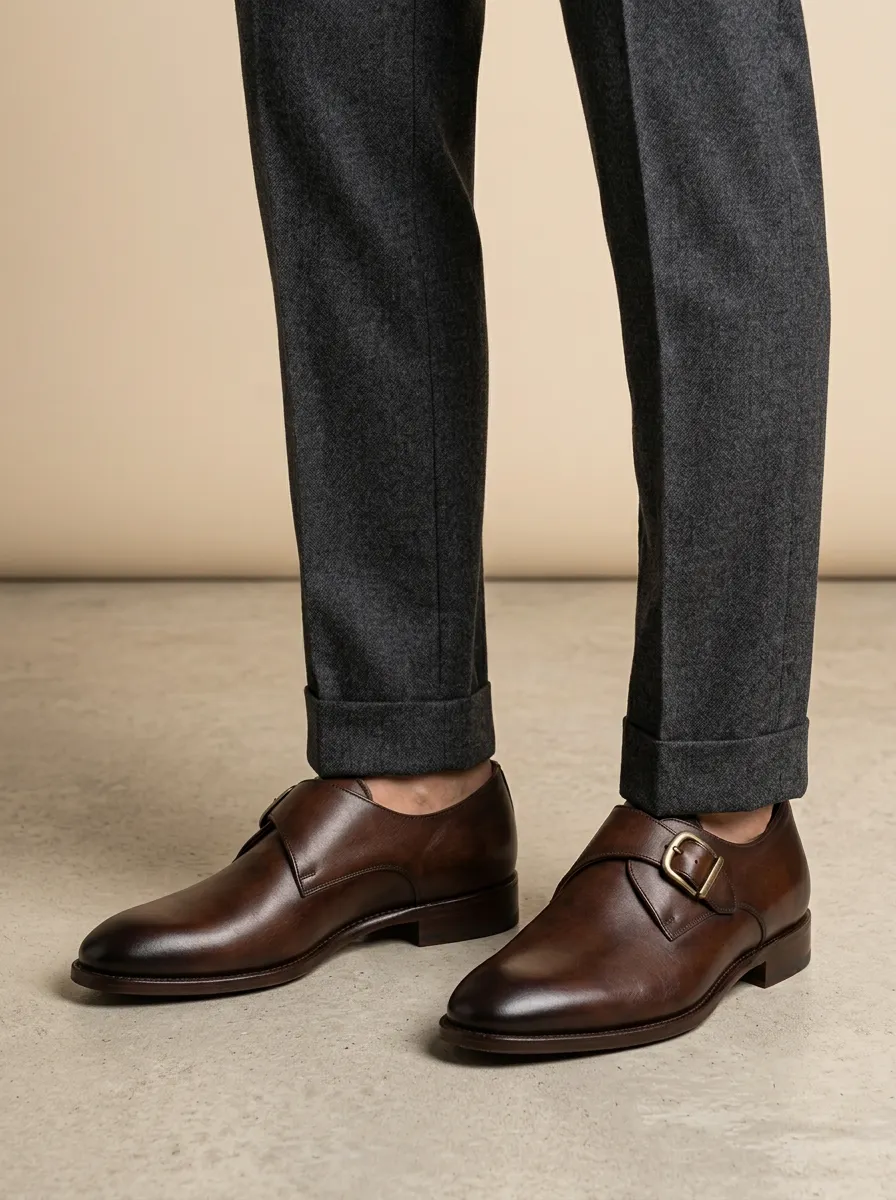 Men's Refined Classic Business Leather Single Monk Strap Shoes