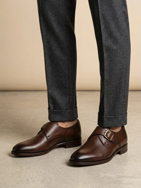 Men's Refined Classic Business Leather Single Monk Strap Shoes