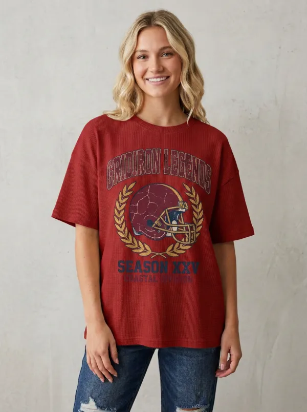 Women's Classic Gridiron Helmet Ball Crewneck T-Shirt