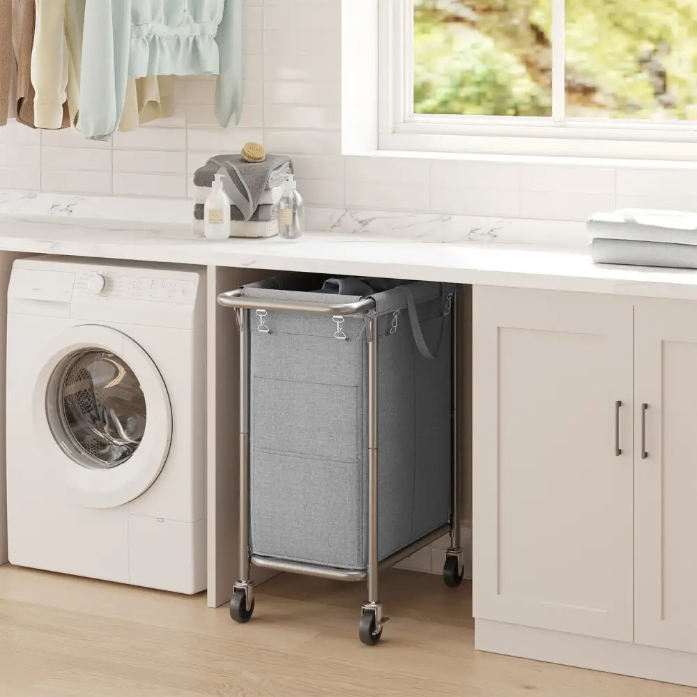 Rolling Divided Laundry Storage Hamper