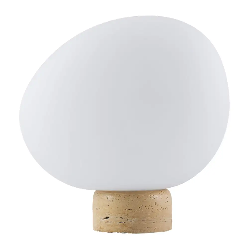 Glass Shade Minimalist Modern Travertine Glass Table Lamp
